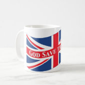 Mug Dieu sauve le roi avec Union Jack (Devant gauche)