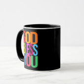 Mug DIEU VOUS BÉNÉFICIE de couleurs positives (Devant gauche)