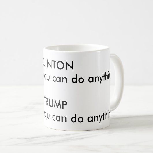 MUG "DIFFÉRENCE GRAMMATICALE ENTRE CLINTON ET L'ATOUT (Devant droit)
