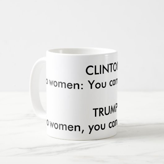 MUG "DIFFÉRENCE GRAMMATICALE ENTRE CLINTON ET L'ATOUT (Devant gauche)