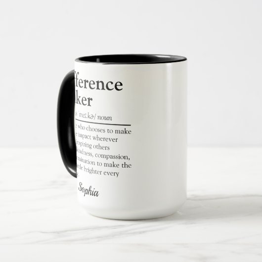 Mug Difference Maker Personalized Appreciation Gift (Devant gauche)