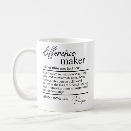Mug Différences Maker Mug, Différence personnalisée Fa (Gauche)
