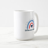 Mug Différent est OK Autism Mug, 15 oz (Devant droit)