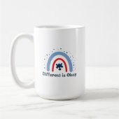 Mug Différent est OK Autism Mug, 15 oz (Gauche)