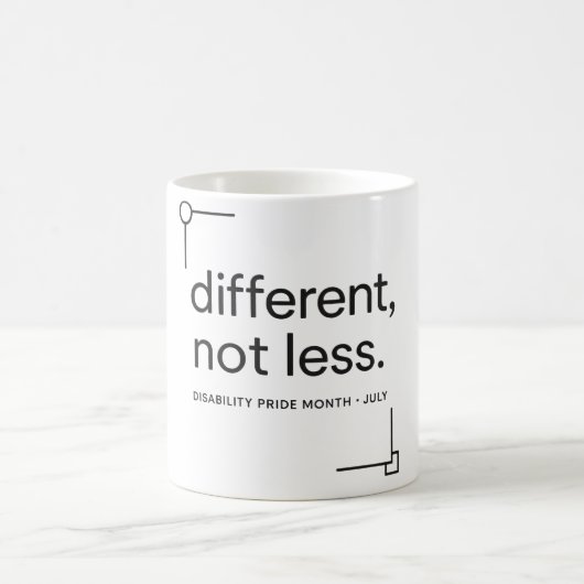 Mug Différent, Pas Moins | Fierté de Handicap Minimali (Centre)