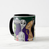 Mug Différentes espèces Aliens, OVNI, Planètes (Devant gauche)