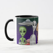 Mug Différentes espèces extraterrestres, OVNI, planète (Gauche)