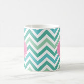 Mug Différentes nuances de Chevron Vert avec Mongram (Centre)