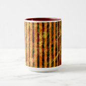 Mug Différents rayures orange, petits carrés rayés (Centre)