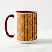 Mug Différents rayures orange, petits carrés rayés (Gauche)