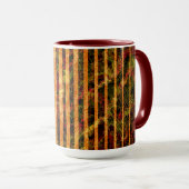 Mug Différents rayures orange, petits carrés rayés (Devant droit)