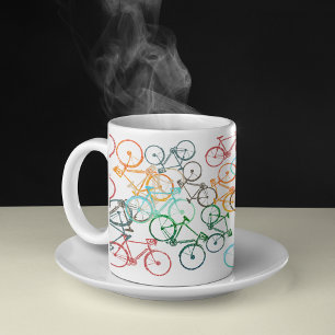 Mug Différents vélos couleur sur un blanc