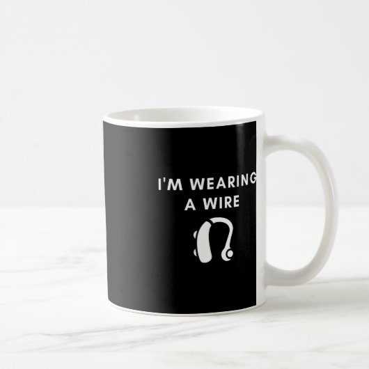 Mug Difficile d'entendre Je porte un fil (Droite)
