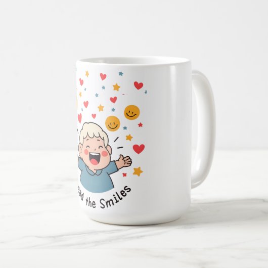 Mug Diffuser les sourires - Caricature de Doodle migno (Devant droit)