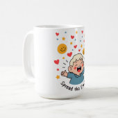 Mug Diffuser les sourires - Caricature de Doodle migno (Devant gauche)