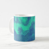 Mug Diffusion Abstraite bleue verte (Devant gauche)