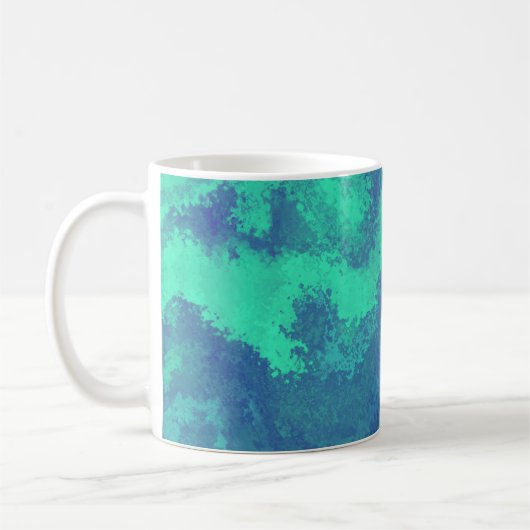 Mug Diffusion Abstraite bleue verte (Gauche)