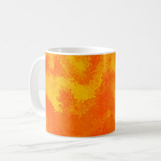Mug Diffusion Abstraite orange jaune (Devant gauche)