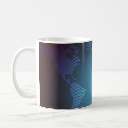 Mug Digital Dot World Map Gradient Art (Gauche)
