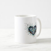 Mug Digital Heart Sacred Geometry Heart Design  (Devant droit)