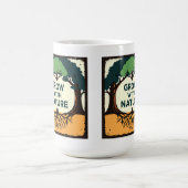 Mug Digital Illustration of Stylized Tree with Roots a (Centre)