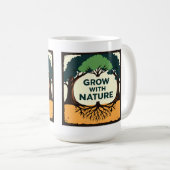 Mug Digital Illustration of Stylized Tree with Roots a (Devant droit)