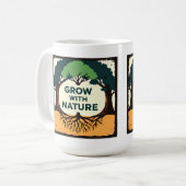 Mug Digital Illustration of Stylized Tree with Roots a (Devant gauche)