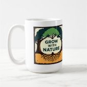 Mug Digital Illustration of Stylized Tree with Roots a (Gauche)
