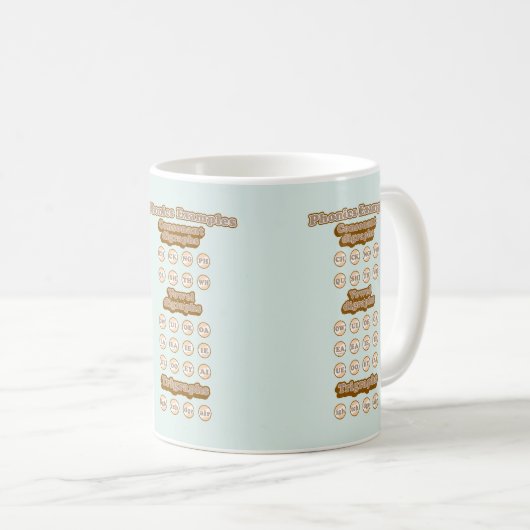 Mug Digraphes, Trigraphes Apprendre La Phonique Anglai (Devant droit)