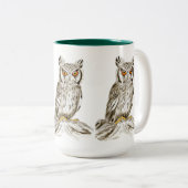 Mug d'illustration de hibou Brown (Devant droit)