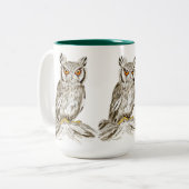 Mug d'illustration de hibou Brown (Devant gauche)