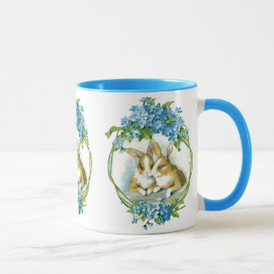 Mug d'illustration de lapins vintages