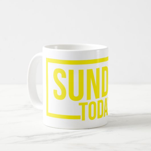 Mug dimanche aujourd'hui tasse, Jaune dimanche aujourd (Devant gauche)