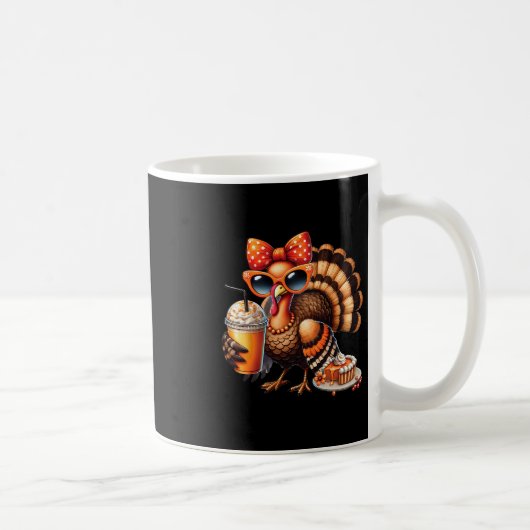 Mug Dinde buvant du café arc de Thanksgiving femmes Tu (Droite)