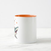 Mug Dinde chevauchant un requin drôle de Thanksgiving (Centre)