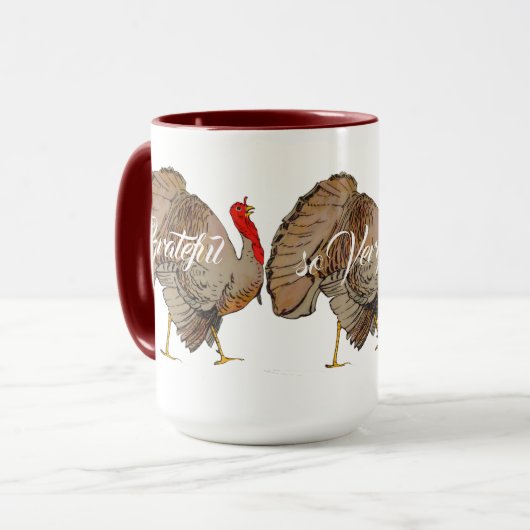 Mug Dinde d'action de la couleur complète (Devant gauche)