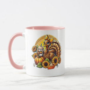 Mug Dinde de récolte Citrouille Tournesol Café