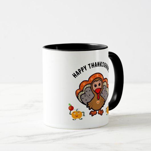 Mug Dinde de Thanksgiving avec des amis (Devant droit)