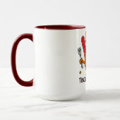 Mug Dinde de Thanksgiving tracée par une main d'enfant (Gauche)