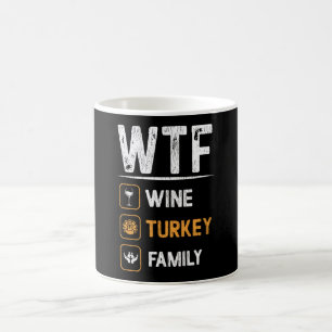 Mug Dinde de vin de Thanksgiving Famille Maman Vin ass