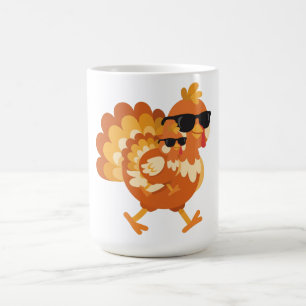 Mug Dinde drôle avec des lunettes de soleil pour café