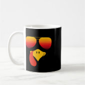 Mug Dinde drôle de Thanksgiving avec des lunettes de s (Gauche)