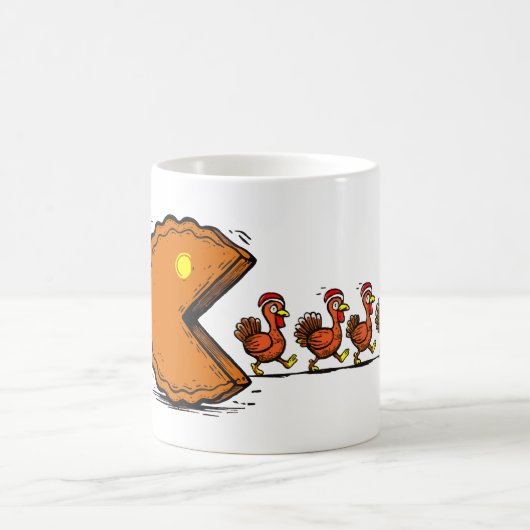 Mug Dinde drôle mangeant une tarte de Thanksgiving, je (Centre)
