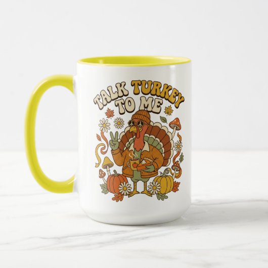 Mug Dinde Groovy Automne Pause Café (Gauche)