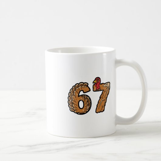Mug Dindon drôle de Thanksgiving 67 Meme 6 7 garçons j (Droite)