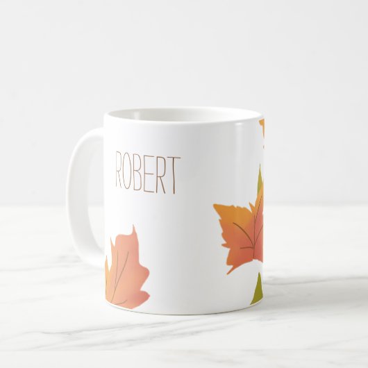 Mug Dîner Amical Nom du client Feuilles d'automne mode (Devant gauche)