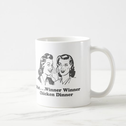 Mug Dîner de poulet de gagnant de gagnant drôle (Droite)
