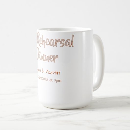 Mug Dîner de répétition la veille simple minimal m (Devant droit)