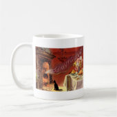 Mug Dîner de Thanksgiving Chat Noir Cheminée Dinde (Gauche)
