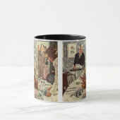 Mug Dîner de Thanksgiving vintage avec la famille (Centre)